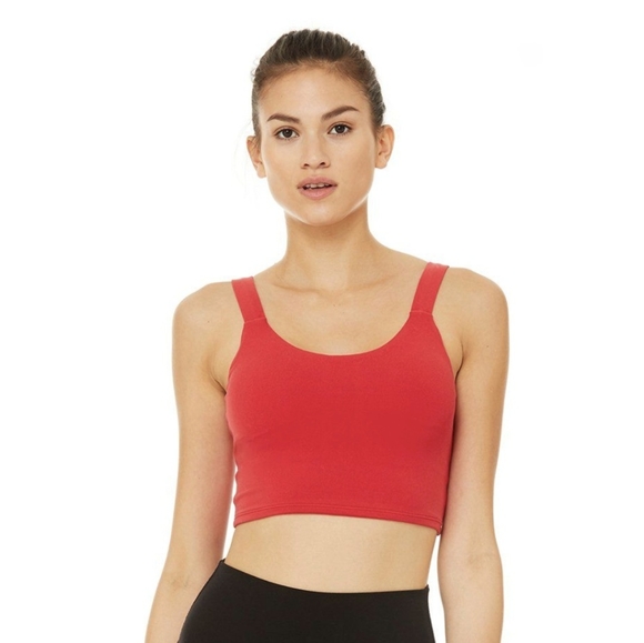 Alo yoga scarlet red fortify bra strappy crop S - Picture 2 of 4